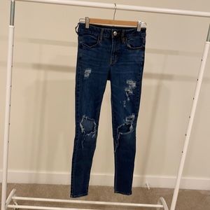 American egale ripped skinny jeans.